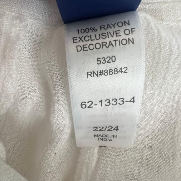 Swimsuits For All Button Front Womens White Bikini Cover Up Sz 22/24 Ruffle Trim - Picture 13 of 16